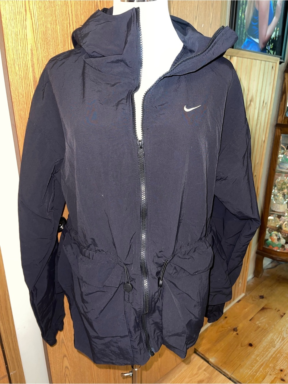 Nike Black Hooded Zip-Up Windbreaker Jacket